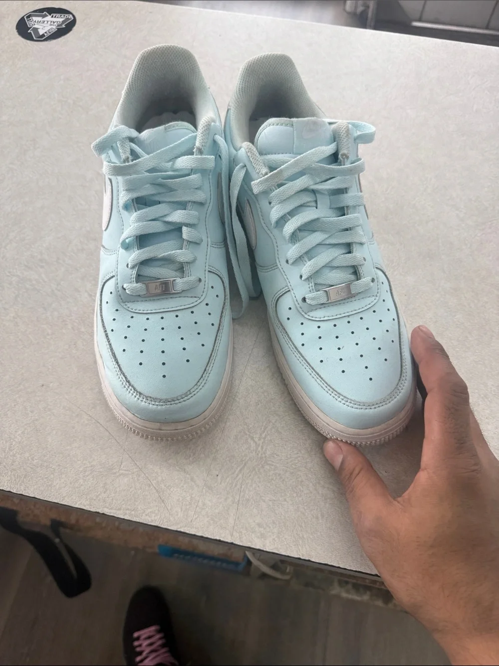 Nike Light Mint and White Low-Top Sneakers